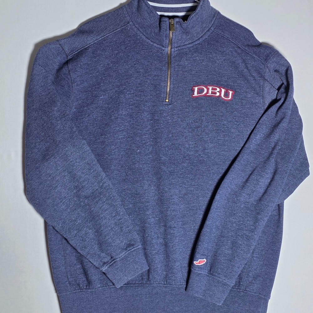 League DBU Dallas Baptist University Quarter Zip Pullover Sweatshirt Fad XL Blue
